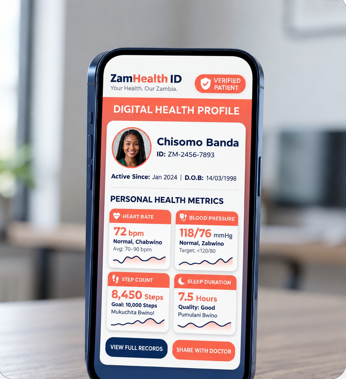 Verified Health ID Profile UI